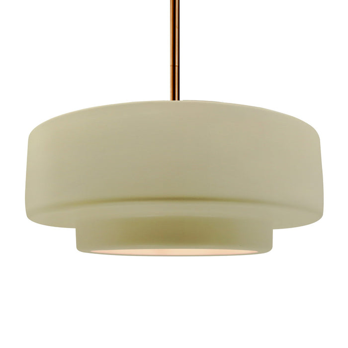 Justice Designs CER-6545-VAN-BRSS-RIGID One Light Pendant, Vanilla (Gloss)
