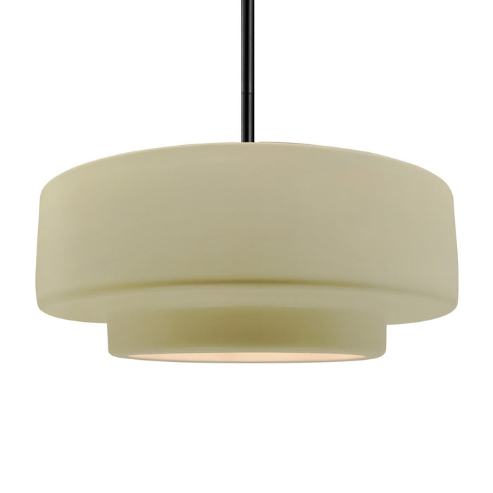 Justice Designs CER-6545-VAN-MBLK-RIGID One Light Pendant, Vanilla (Gloss)