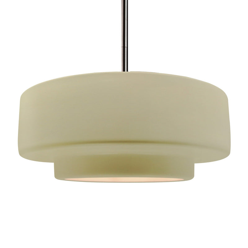 Justice Designs CER-6545-VAN-NCKL-RIGID One Light Pendant, Vanilla (Gloss)