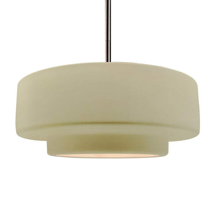 Justice Designs CER-6545-VAN-NCKL-RIGID One Light Pendant, Vanilla (Gloss)