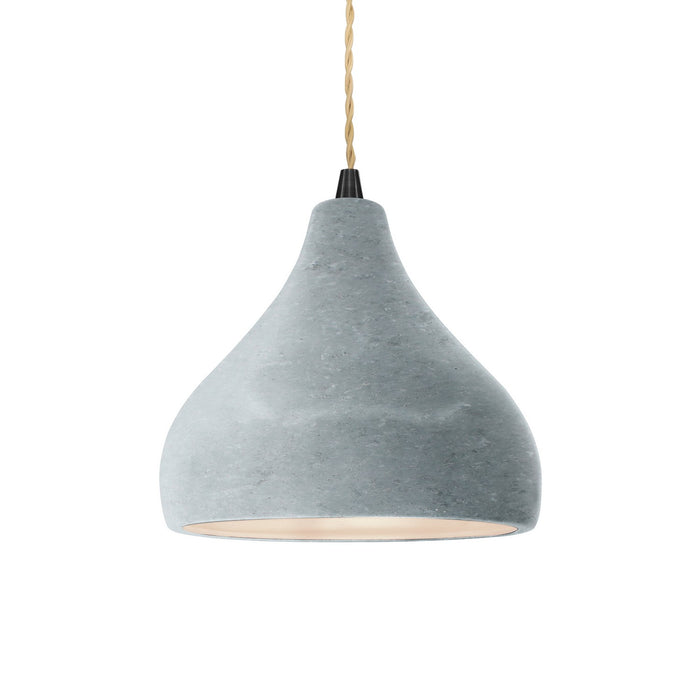 Justice Designs CER-6560-CONC-MBLK-BEIG-TWST One Light Pendant, Concrete