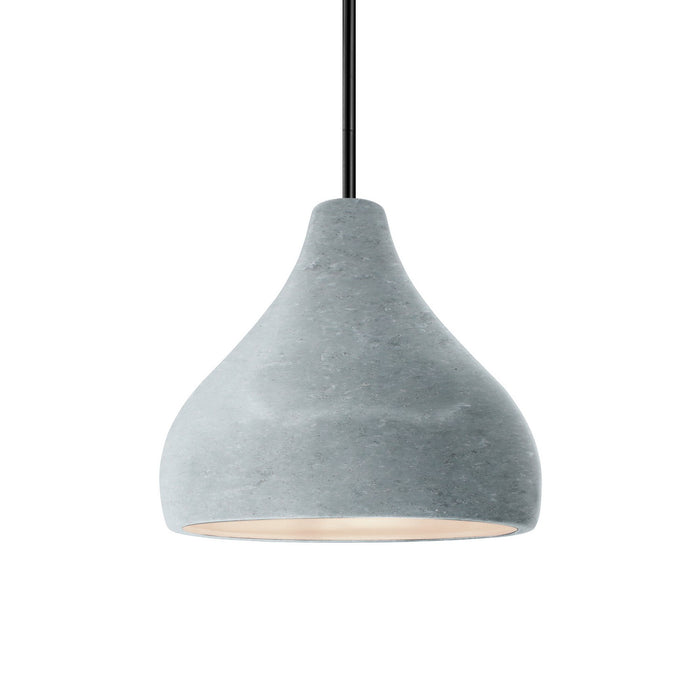 Justice Designs CER-6560-CONC-MBLK-RIGID One Light Pendant, Concrete