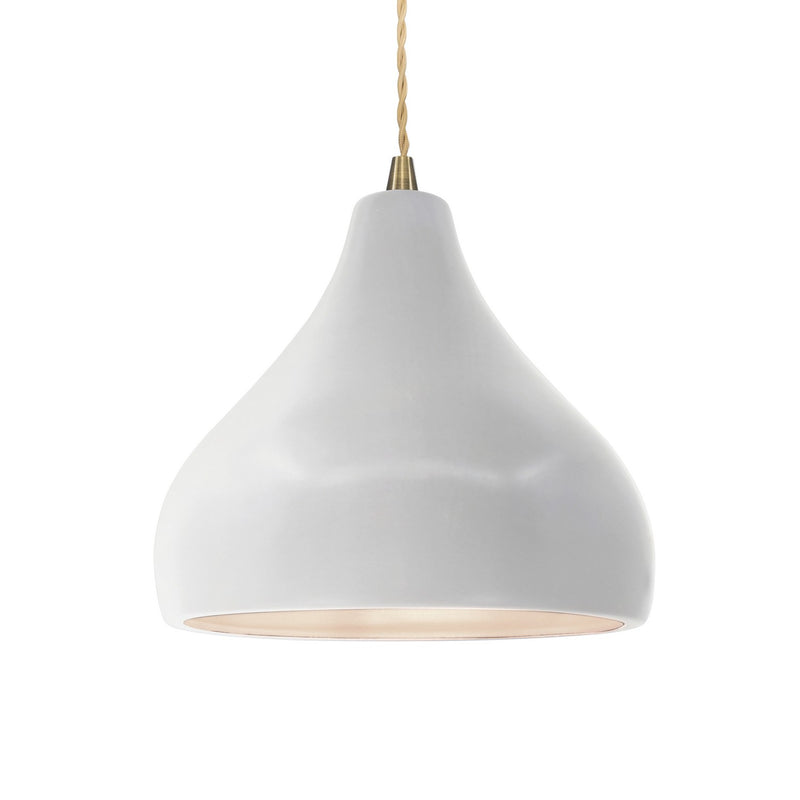 Justice Designs CER-6563-BIS-ABRS-BEIG-TWST One Light Pendant, Bisque