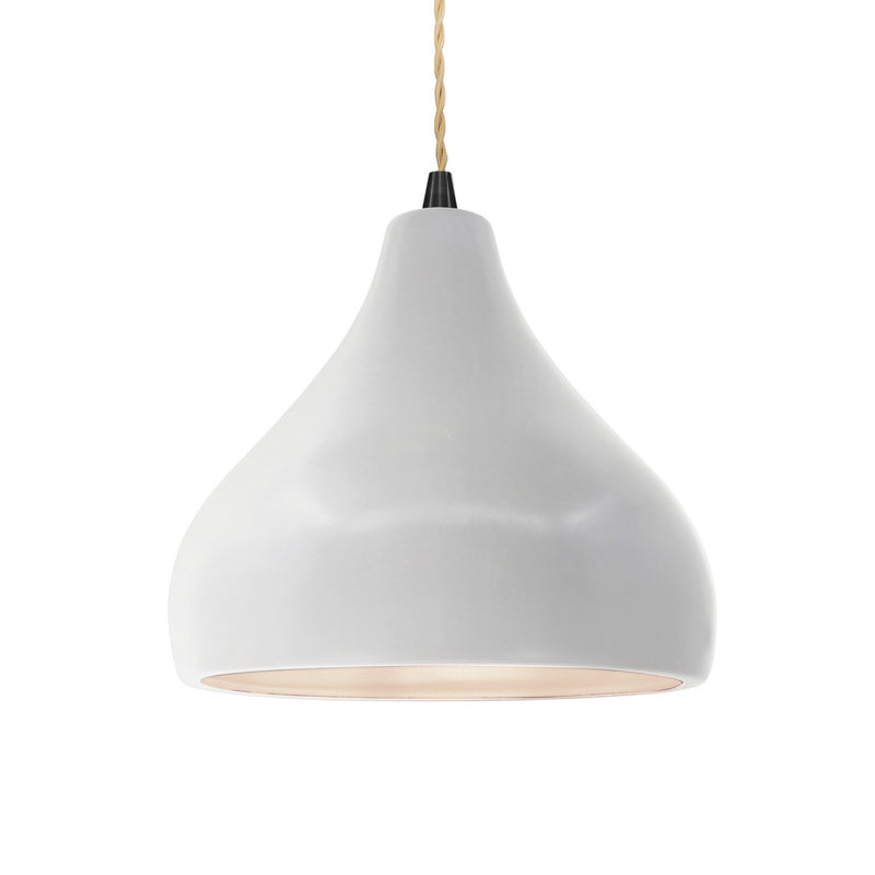 Justice Designs CER-6563-BIS-MBLK-BEIG-TWST One Light Pendant, Bisque