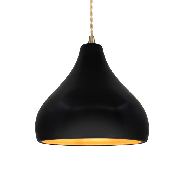 Justice Designs CER-6563-CBGD-ABRS-BEIG-TWST One Light Pendant, Carbon Matte Black w/ Champagne Gold