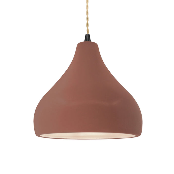 Justice Designs CER-6563-CLAY-MBLK-BEIG-TWST One Light Pendant, Canyon Clay