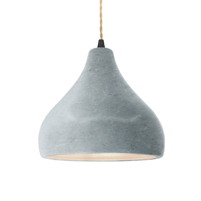 Justice Designs CER-6563-CONC-MBLK-BEIG-TWST One Light Pendant, Concrete