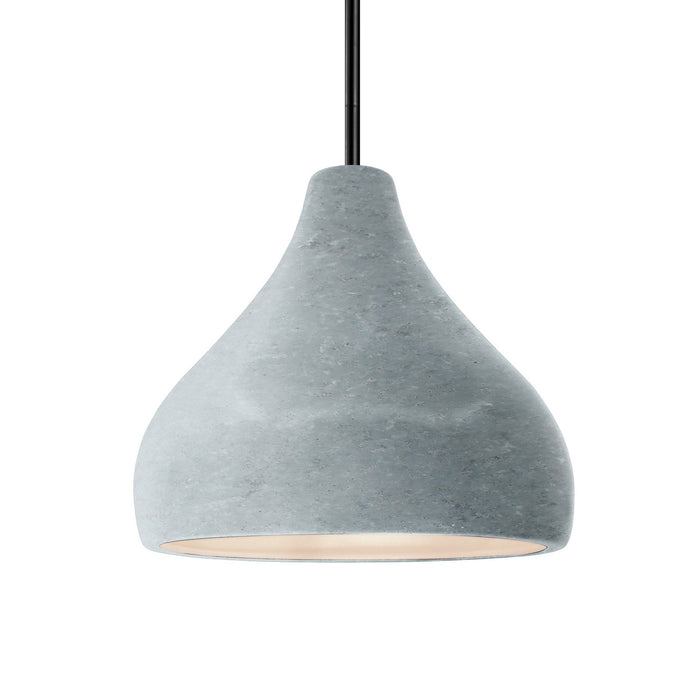 Justice Designs CER-6563-CONC-MBLK-RIGID One Light Pendant, Concrete