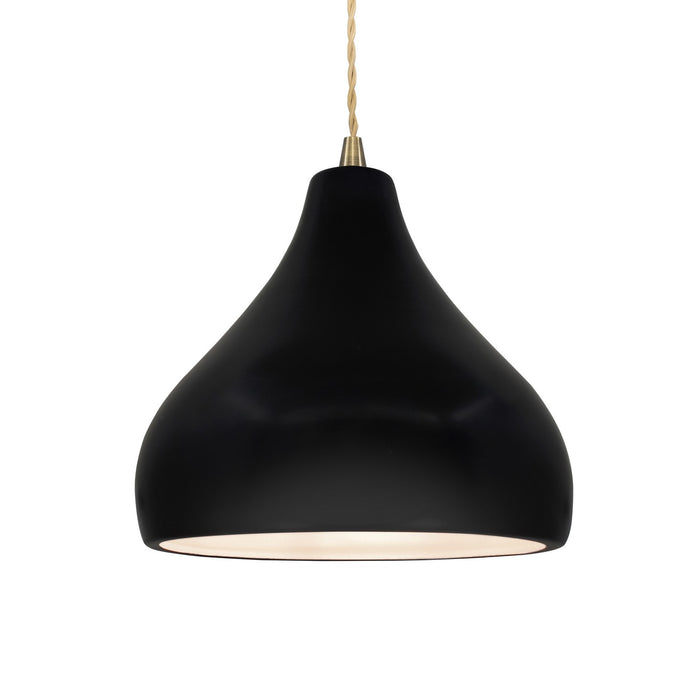 Justice Designs CER-6563-CRB-ABRS-BEIG-TWST One Light Pendant, Carbon - Matte Black