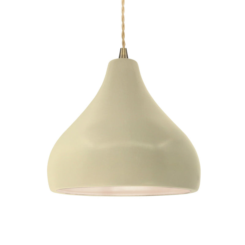 Justice Designs CER-6563-VAN-ABRS-BEIG-TWST One Light Pendant, Vanilla (Gloss)