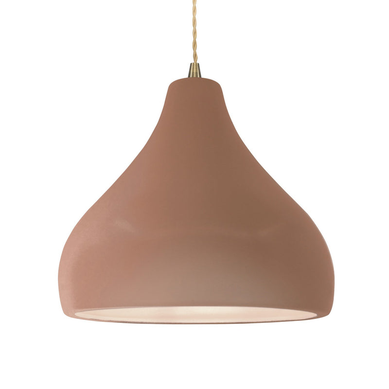 Justice Designs CER-6565-ADOB-ABRS-BEIG-TWST One Light Pendant, Adobe