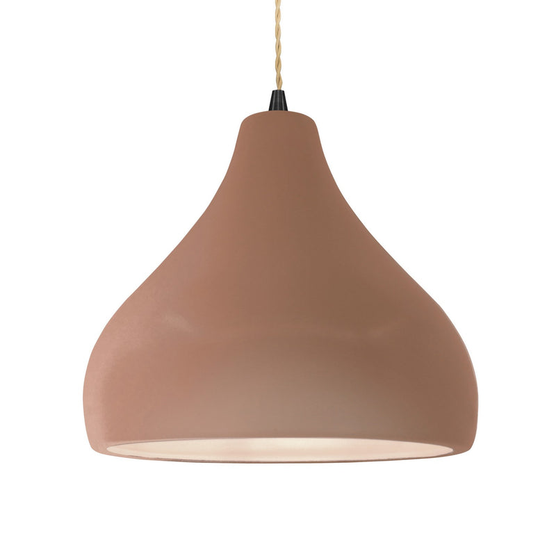 Justice Designs CER-6565-ADOB-MBLK-BEIG-TWST One Light Pendant, Adobe