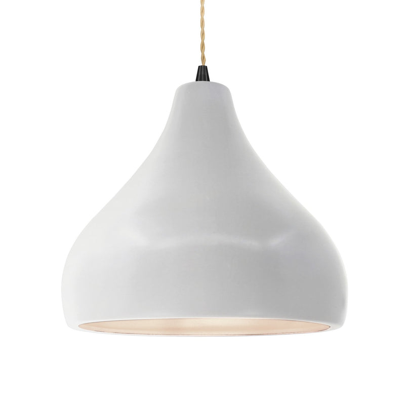Justice Designs CER-6565-BIS-MBLK-BEIG-TWST One Light Pendant, Bisque