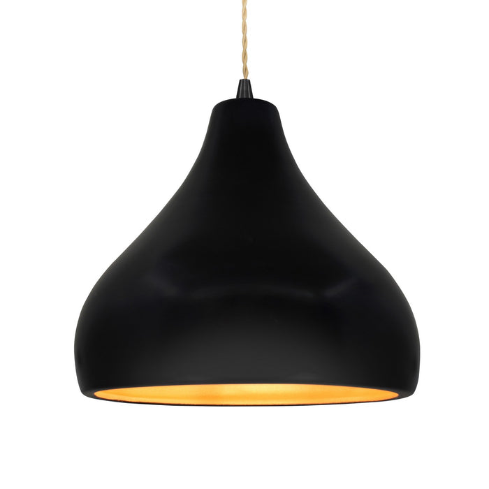 Justice Designs CER-6565-CBGD-MBLK-BEIG-TWST One Light Pendant, Carbon Matte Black w/ Champagne Gold