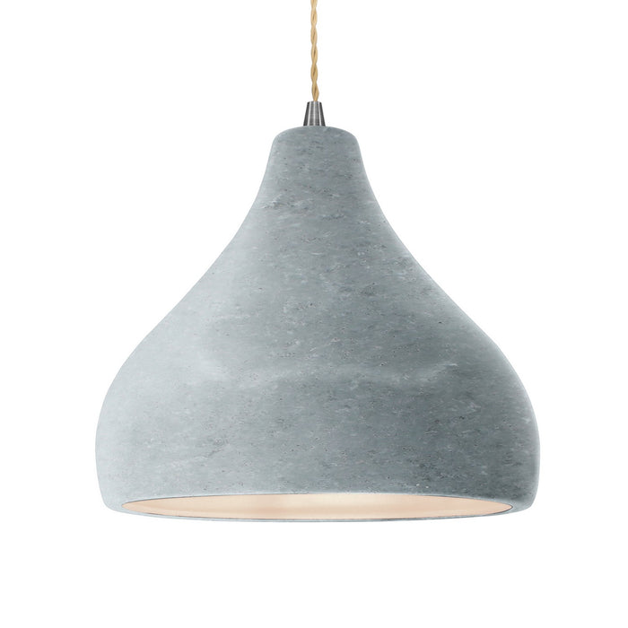Justice Designs CER-6565-CONC-NCKL-BEIG-TWST One Light Pendant, Concrete
