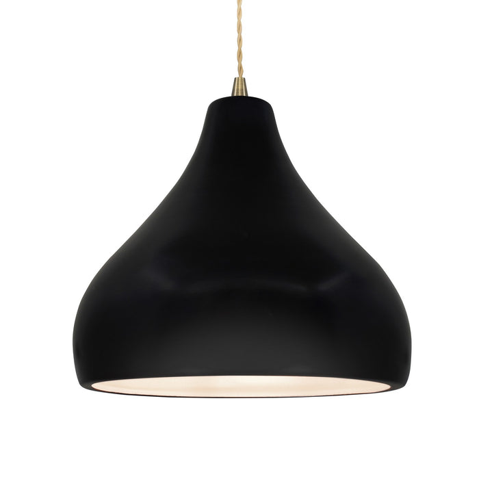 Justice Designs CER-6565-CRB-ABRS-BEIG-TWST One Light Pendant, Carbon - Matte Black