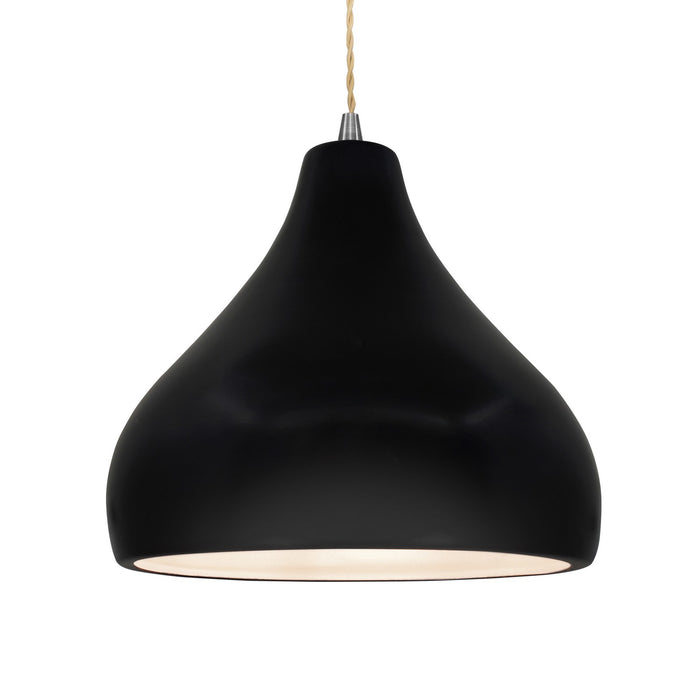 Justice Designs CER-6565-CRB-NCKL-BEIG-TWST One Light Pendant, Carbon - Matte Black