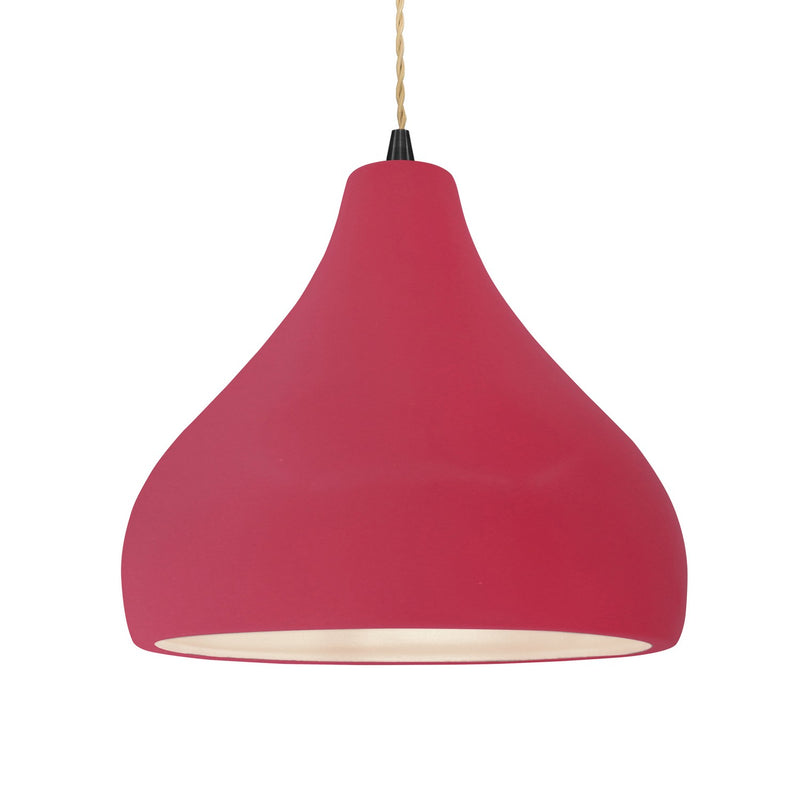 Justice Designs CER-6565-CRSE-MBLK-BEIG-TWST One Light Pendant, Cerise