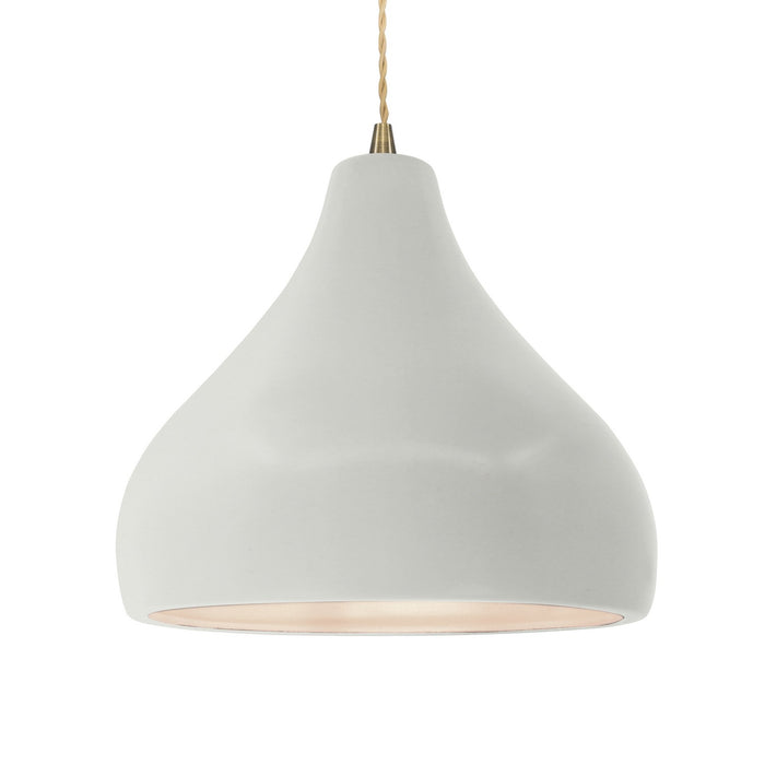 Justice Designs CER-6565-MAT-ABRS-BEIG-TWST One Light Pendant, Matte White
