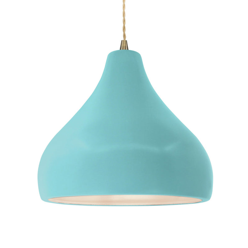 Justice Designs CER-6565-RFPL-ABRS-BEIG-TWST One Light Pendant, Reflecting Pool