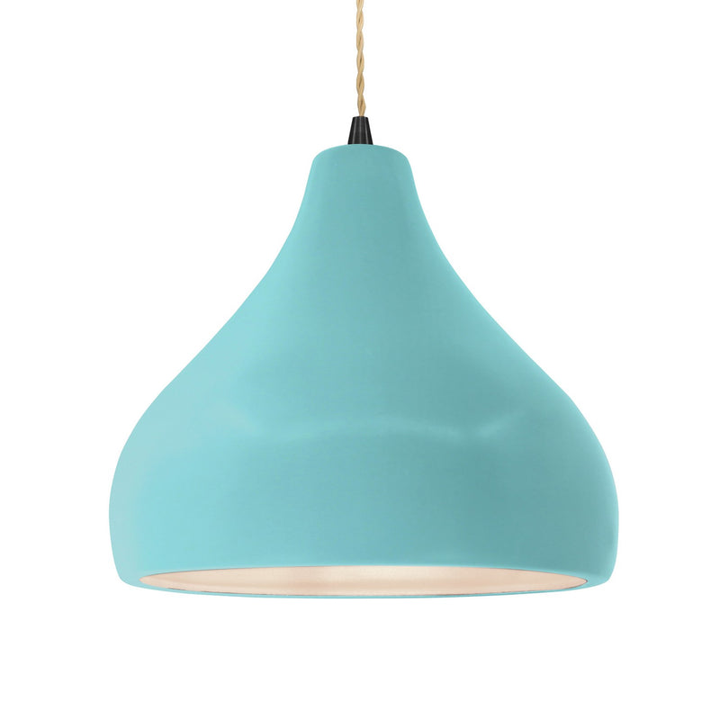 Justice Designs CER-6565-RFPL-MBLK-BEIG-TWST One Light Pendant, Reflecting Pool