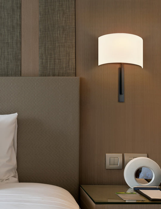 Justice Designs FAB-4332-WHTE-MBLK One Light Wall Sconce, Matte Black