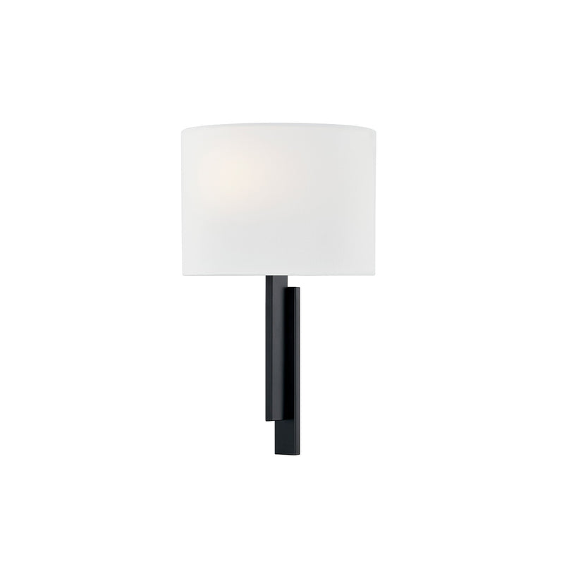 Justice Designs FAB-4332-WHTE-MBLK One Light Wall Sconce, Matte Black