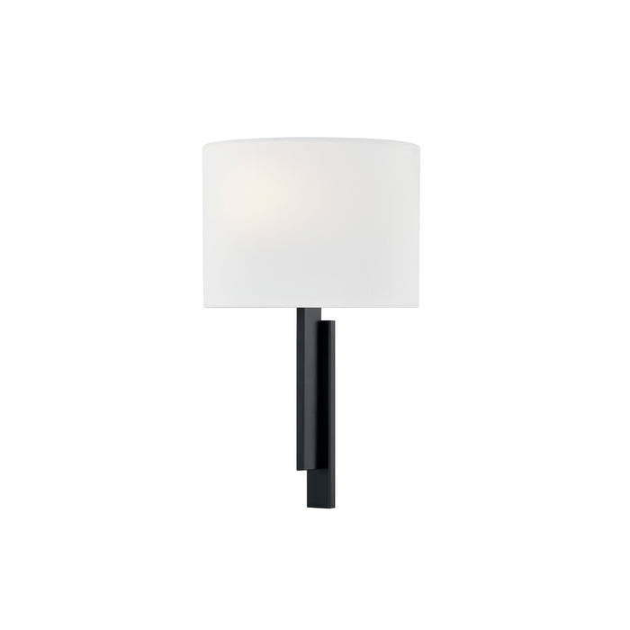 Justice Designs FAB-4332-WHTE-MBLK One Light Wall Sconce, Matte Black