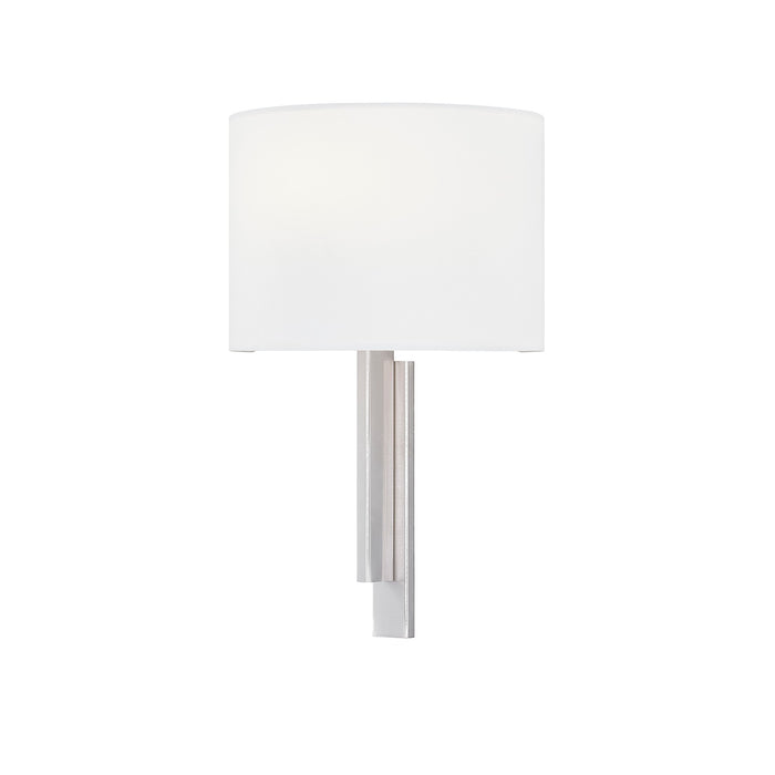 Justice Designs FAB-4332-WHTE-NCKL One Light Wall Sconce, Brushed Nickel