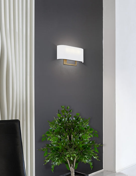 Justice Designs FAB-4334-WHTE-BRSS Three Light Wall Sconce, Matte Black