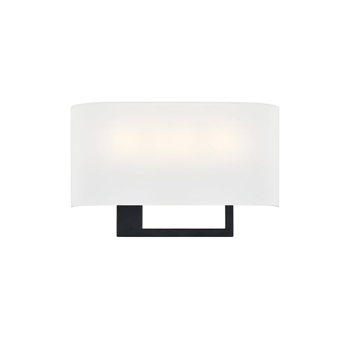 Justice Designs FAB-4334-WHTE-MBLK Three Light Wall Sconce, Brushed Brass