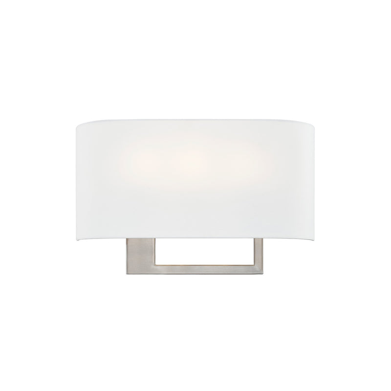 Justice Designs FAB-4334-WHTE-NCKL Three Light Wall Sconce, Brushed Nickel