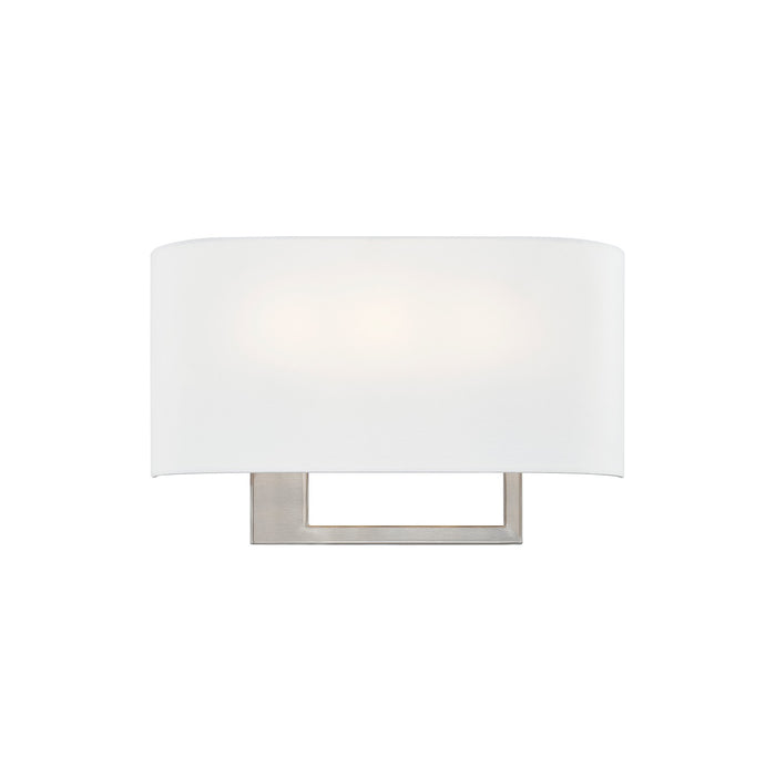 Justice Designs FAB-4334-WHTE-NCKL Three Light Wall Sconce, Brushed Nickel