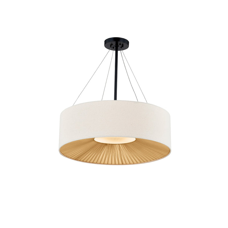 Justice Designs FAB-9572-CREM-MBLK Six Light Pendant, Matte Black