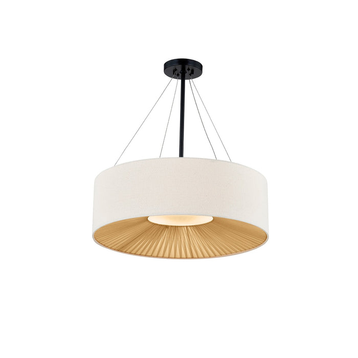 Justice Designs FAB-9572-CREM-MBLK Six Light Pendant, Matte Black