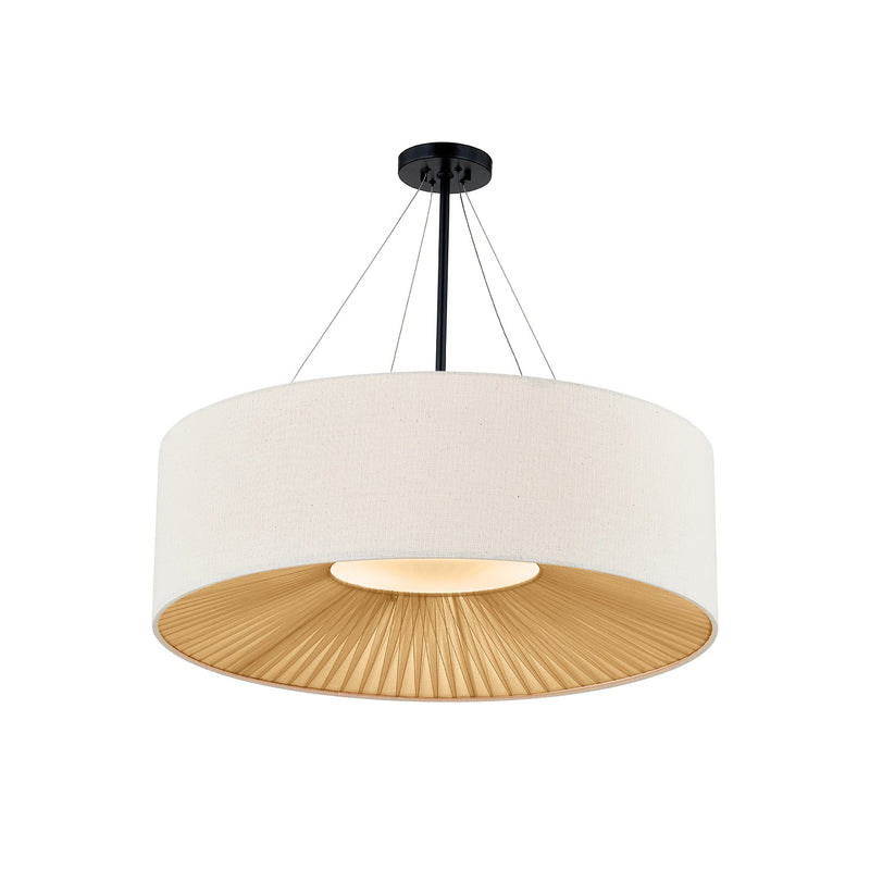 Justice Designs FAB-9577-CREM-MBLK Eight Light Pendant, Matte Black