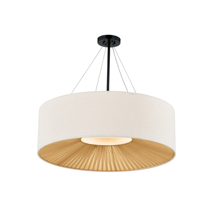 Justice Designs FAB-9577-CREM-MBLK Eight Light Pendant, Matte Black