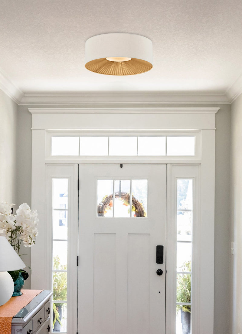 Justice Designs FAB-9581-CREM-MBLK Four Light Flush-Mount, Matte Black