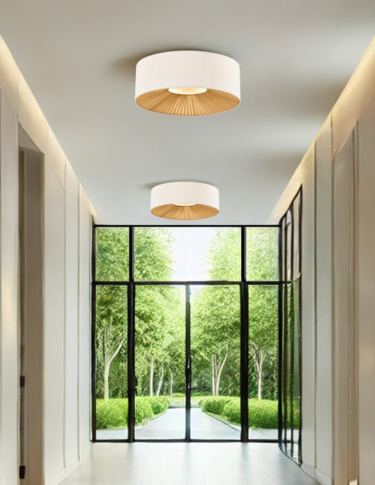 Justice Designs FAB-9582-CREM-MBLK Six Light Flush-Mount, Matte Black