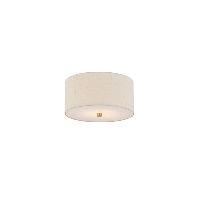 Justice Designs FAB-9730-CREM-BRSS Two Light Flush-Mount, Brushed Brass