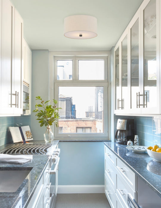 Justice Designs FAB-9730-CREM-MBLK Two Light Flush-Mount, Matte Black