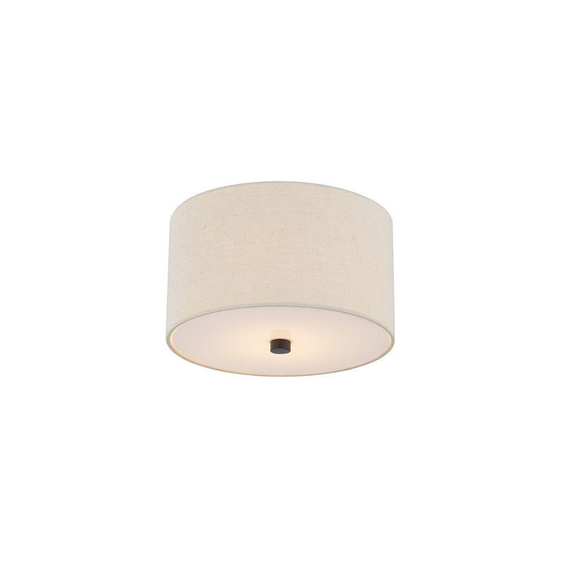 Justice Designs FAB-9730-CREM-MBLK Two Light Flush-Mount, Matte Black
