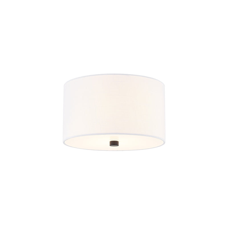 Justice Designs FAB-9730-WHTE-MBLK Two Light Flush-Mount, Matte Black
