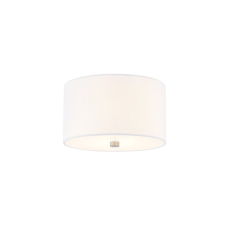 Justice Designs FAB-9730-WHTE-NCKL Two Light Flush-Mount, Brushed Nickel