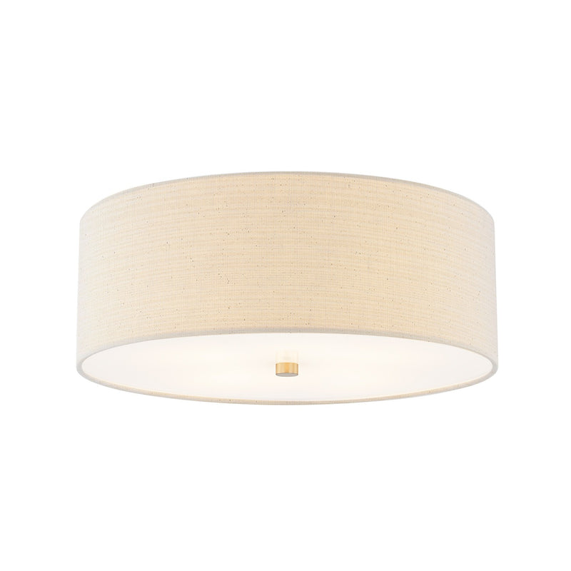 Justice Designs FAB-9731-CREM-BRSS Four Light Flush-Mount, Brushed Brass