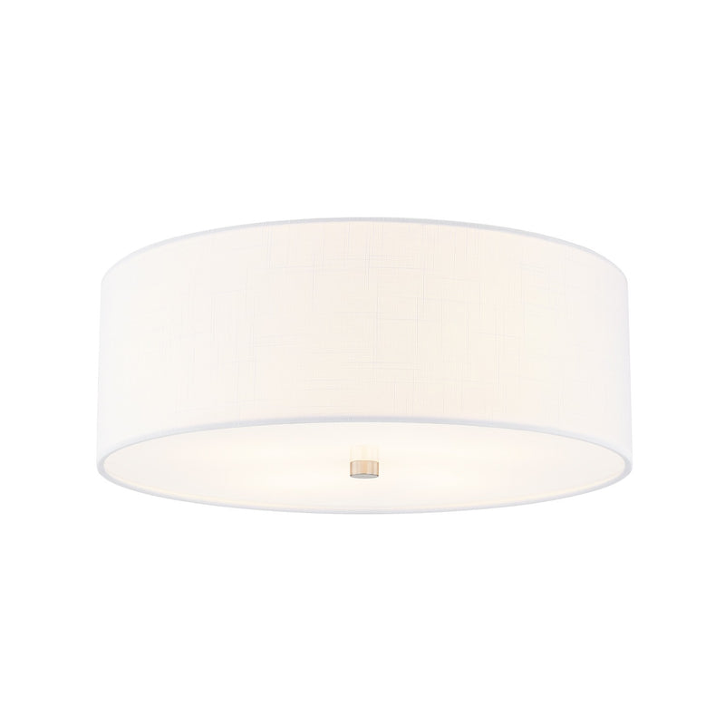Justice Designs FAB-9731-WHTE-NCKL Four Light Flush-Mount, Brushed Nickel