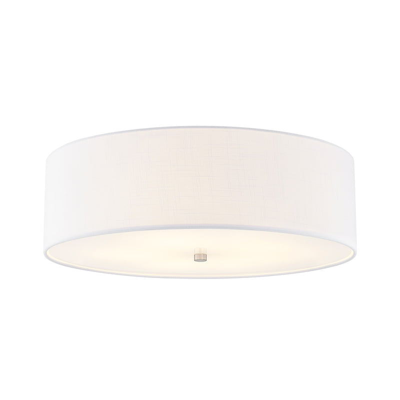 Justice Designs FAB-9732-WHTE-NCKL Five Light Flush-Mount, Brushed Nickel