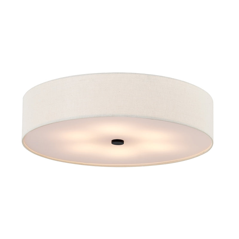 Justice Designs FAB-9733-CREM-MBLK Six Light Flush-Mount, Matte Black