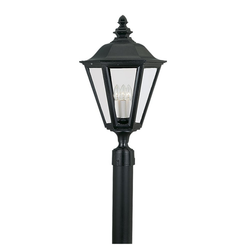 Generation Lighting 8231-12 Three Light Outdoor Post Lantern, Black