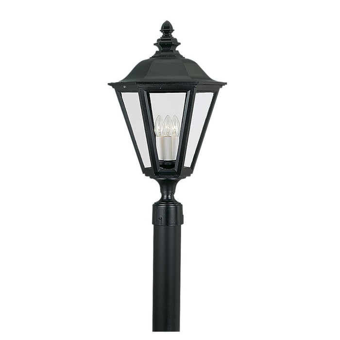Generation Lighting 8231-12 Three Light Outdoor Post Lantern, Black